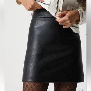 J Crew Black Faux Leather Mini Skirt Size 6